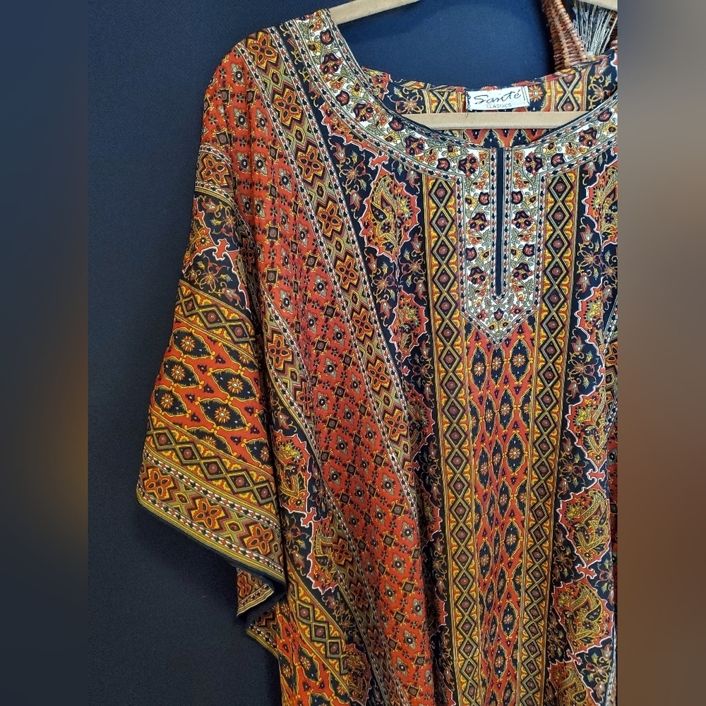 Vintage Sante Orange Kaftan - Picture 2 of 14
